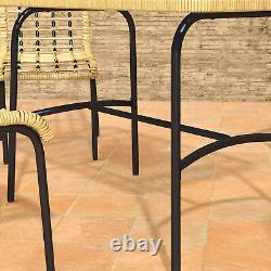 Outsunny 4 Seater Rattan Garden Furniture Set with Tempered Glass Tabletop