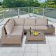 Outsunny 4pc Sectional Rattan Sofa Set Garden Furniture Patio Coffee Table Chair