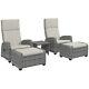 Outsunny 5 Pcs Rattan Garden Furniture Set With Reclining Chairs, Table, Grey