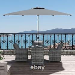 Outsunny 6 Pieces Rattan Garden Furniture with Umbrella, Cushions Mix Grey