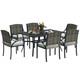 Outsunny 6 Seater Rattan Garden Furniture Set With Cushions