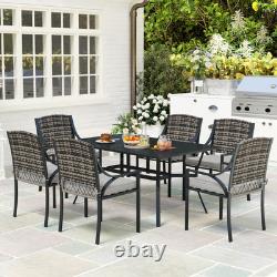 Outsunny 6 Seater Rattan Garden Furniture Set with Cushions