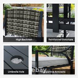 Outsunny 6 Seater Rattan Garden Furniture Set with Cushions