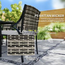 Outsunny 6 Seater Rattan Garden Furniture Set with Cushions