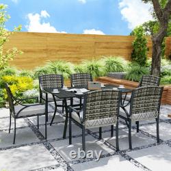 Outsunny 6 Seater Rattan Garden Furniture Set with Cushions