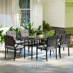 Outsunny 6 Seater Rattan Garden Furniture Set with Cushions