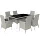 Outsunny 6 Seater Rattan Garden Furniture Set With Cushions, Grey