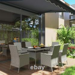 Outsunny 6 Seater Rattan Garden Furniture Set with Cushions, Grey