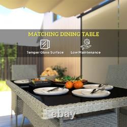 Outsunny 6 Seater Rattan Garden Furniture Set with Cushions, Grey