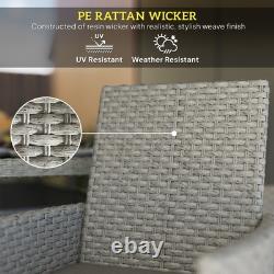 Outsunny 6 Seater Rattan Garden Furniture Set with Cushions, Grey