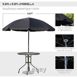 Outsunny 6PC Garden Dining Set Outdoor Furniture Folding Chairs Table Parasol