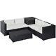 Outsunny 6pc Rattan Garden Sofa Set Patio Furniture With Cushions & Table New