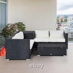 Outsunny 6PC Rattan Garden Sofa Set Patio Furniture with Cushions & Table New