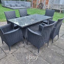 Outsunny 7pc Rattan Garden Furniture Dining Set Wicker Patio Conservatory Seater