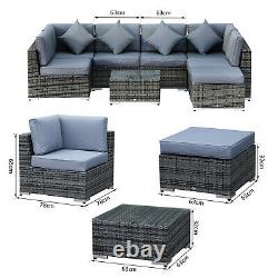Outsunny 8pc Rattan Sofa Garden Furniture Set Outdoor Set Wicker Seater Table