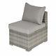 Outsunny Outdoor Garden Furniture Rattan Single Middle Sofa With Cushions Grey