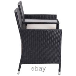 Outsunny Rattan Chair Garden Furniture Patio Companion Love Seat Table Black New