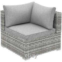 Outsunny Rattan Corner Sofa Garden Rattan Furniture Single Sofa Chair Used