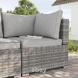 Outsunny Rattan Corner Sofa Garden Rattan Furniture Single Sofa Chair Used