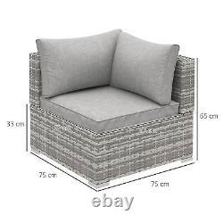 Outsunny Rattan Corner Sofa Garden Rattan Furniture Single Sofa Chair Used