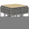 Outsunny Rattan Dining Sets, Cube Garden Furniture With Space-saving Design, Grey