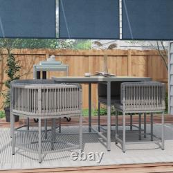 Outsunny Rattan Dining Sets, Cube Garden Furniture with Space-saving Design, Grey