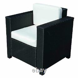 Outsunny Rattan Single Cube Chair Garden Furniture Sofa Patio Seater Black