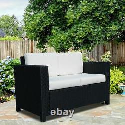 Outsunny Rattan Sofa Chair Seat 2 Seater Wicker Patio Garden Furniture Armchair
