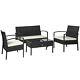 Outsunny Rattan Sofa Set Garden Furniture Outdoor Patio Wicker Weave Chair Table