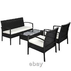 Outsunny Rattan Sofa Set Garden Furniture Outdoor Patio Wicker Weave Chair Table