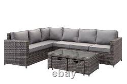 PRE ORDER FOR APRIL 2021- Rattan Garden Furniture Corner Sofa Coffee Table Set