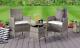 Presale 3pc Rattan Bistro Set Patio Garden Furniture 2 Chairs & Coffee Table