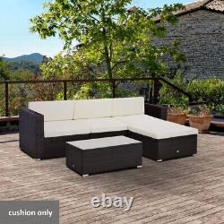 Pallet of garden rattan furniture cushions sun lounger sofa armchairs cushion