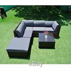 Panana Rattan Set Garden Corner Sofa Table Chair 5 Seater Furniture Patio