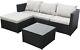 Patio Rattan Garden Furniture 4 Seater Outdoor Set Sofa With Table Free Rain Cover