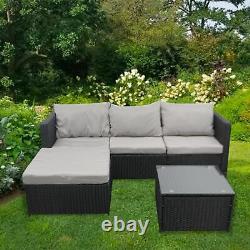 Patio Rattan Garden Furniture 4 Seater Outdoor Set Sofa with Table FREE RAIN COVER