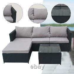 Patio Rattan Garden Furniture 4 Seater Outdoor Set Sofa with Table FREE RAIN COVER