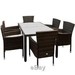 Poly Rattan Conservatory Dining Furniture Table Chairs Outdoor Garden Wicker NEW