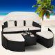 Poly Rattan Day Bed 230cm Outdoor Patio Canopy Garden Furniture Lounger Sofa