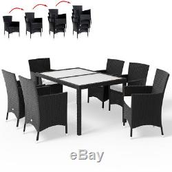 Poly Rattan Garden Dining Furniture Table & Chair Set Outdoor Patio Conservatory
