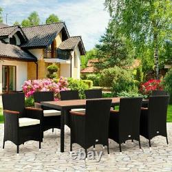 Poly Rattan Garden Furniture 8+1 Dining Table Chairs Set Outdoor Patio Lounge
