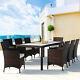 Poly Rattan Garden Furniture Dining Table Chairs Set Outdoor Patio Conservatory