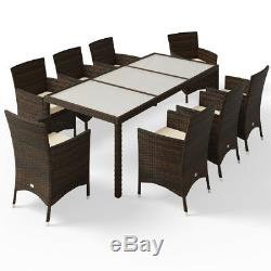 Poly Rattan Garden Furniture Dining Table Chairs Set Outdoor Patio Conservatory