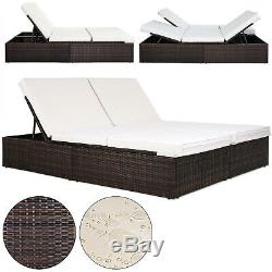 Poly Rattan Garden Sun Lounger Outdoor Recliner Wicker Sofa Day Bed Furniture