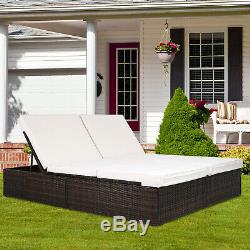Poly Rattan Garden Sun Lounger Outdoor Recliner Wicker Sofa Day Bed Furniture