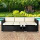 Poly Rattan Sofa Garden Lounger Furniture Recliner Conservatory Outdoor Wicker