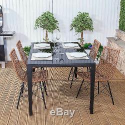 Polynesian Rectangular Outdoor Garden Furniture Dining Table & Chairs Set