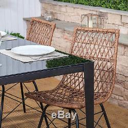 Polynesian Rectangular Outdoor Garden Furniture Dining Table & Chairs Set