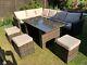 Premium Rattan Corner Sofa Table And Stools 6 Piece Outdoor Garden Furniture