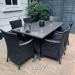 Price Drop! Rattan Garden Furniture Set, 6 x Chairs, Glass Table, 2 x Sofa Units
